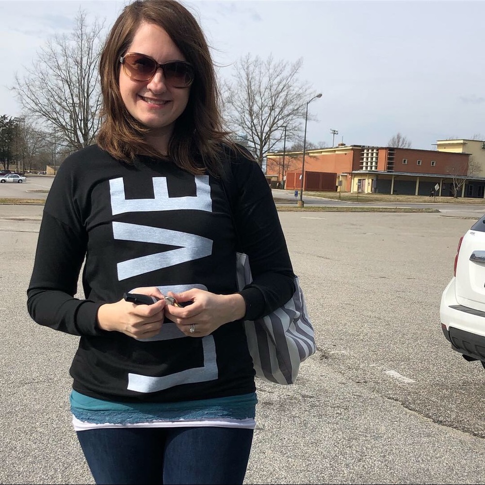 Celeste | Black Crewneck Love Graphic Long Sleeve - Picture 5 of 8